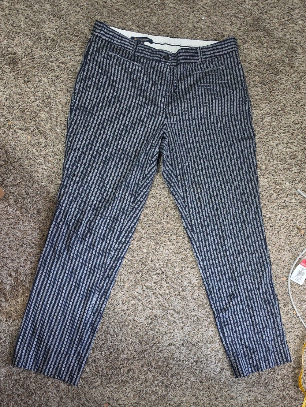 Brooks Brothers Navy and White Striped Dress Pants